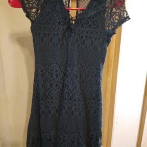 HOLLISTER BLUE WEAVE DRESS